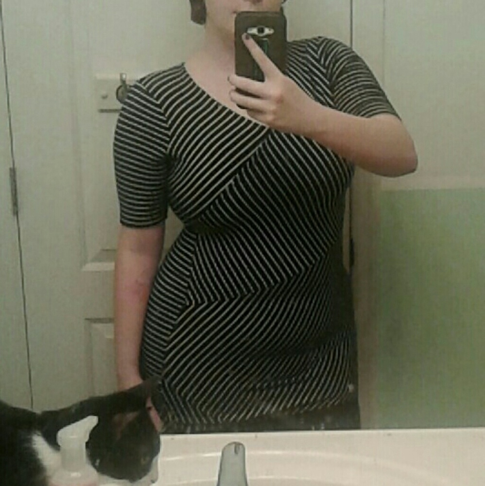 Black and white mini dress